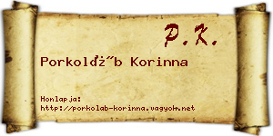 Porkoláb Korinna névjegykártya